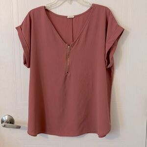Pink Zipper Top XL